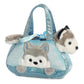 Aurora® Fashionable Fancy Pals™ Peek-A-Boo Husky Stuffed Animal - On-The-Go Companions - Stylish Accessories - Multicolor 7 Inches