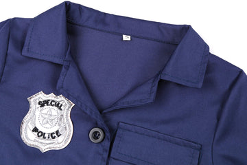 Gortykor Girls Police Officer Costume Cop Outfit For Girls Cop Halloween Dress Up (9-10 Years)
