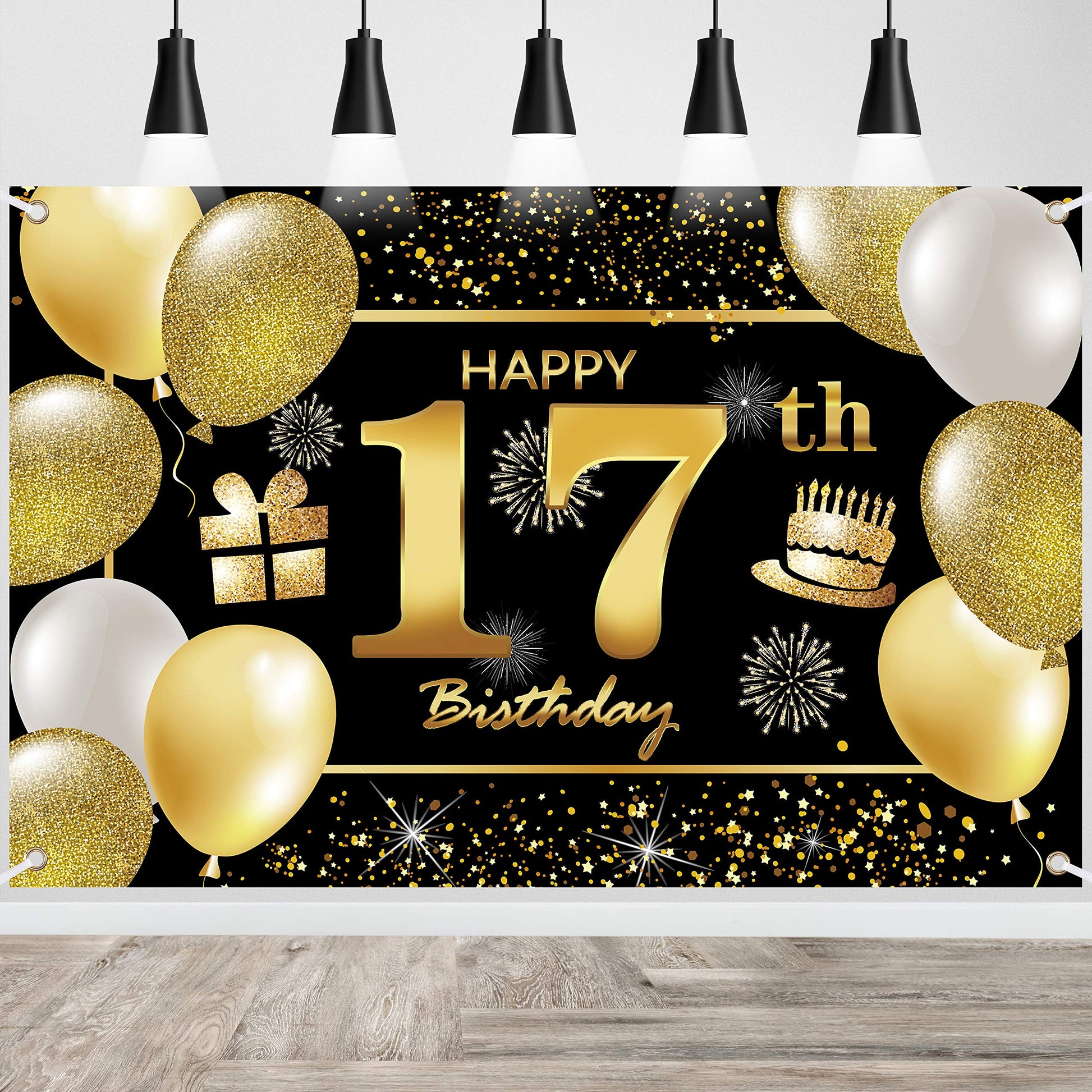 17Th Happy Birthday Banner Birthday Decorations For Men Birthday Party Decorations Birthday Backdrop