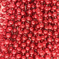 Mardi Gras Beads 33 inch 7mm, 12 Dozen, 144 Pieces, Red Necklaces with Doubloon