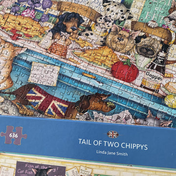 Tail Of Two Chippys 636 Piece Panoramic Jigsaw Puzzle | Dog Jigsaw Puzzle | Linda Jane Smith | Sustainable Puzzle For Adults | Great Gift For Adults | Gibsons Games