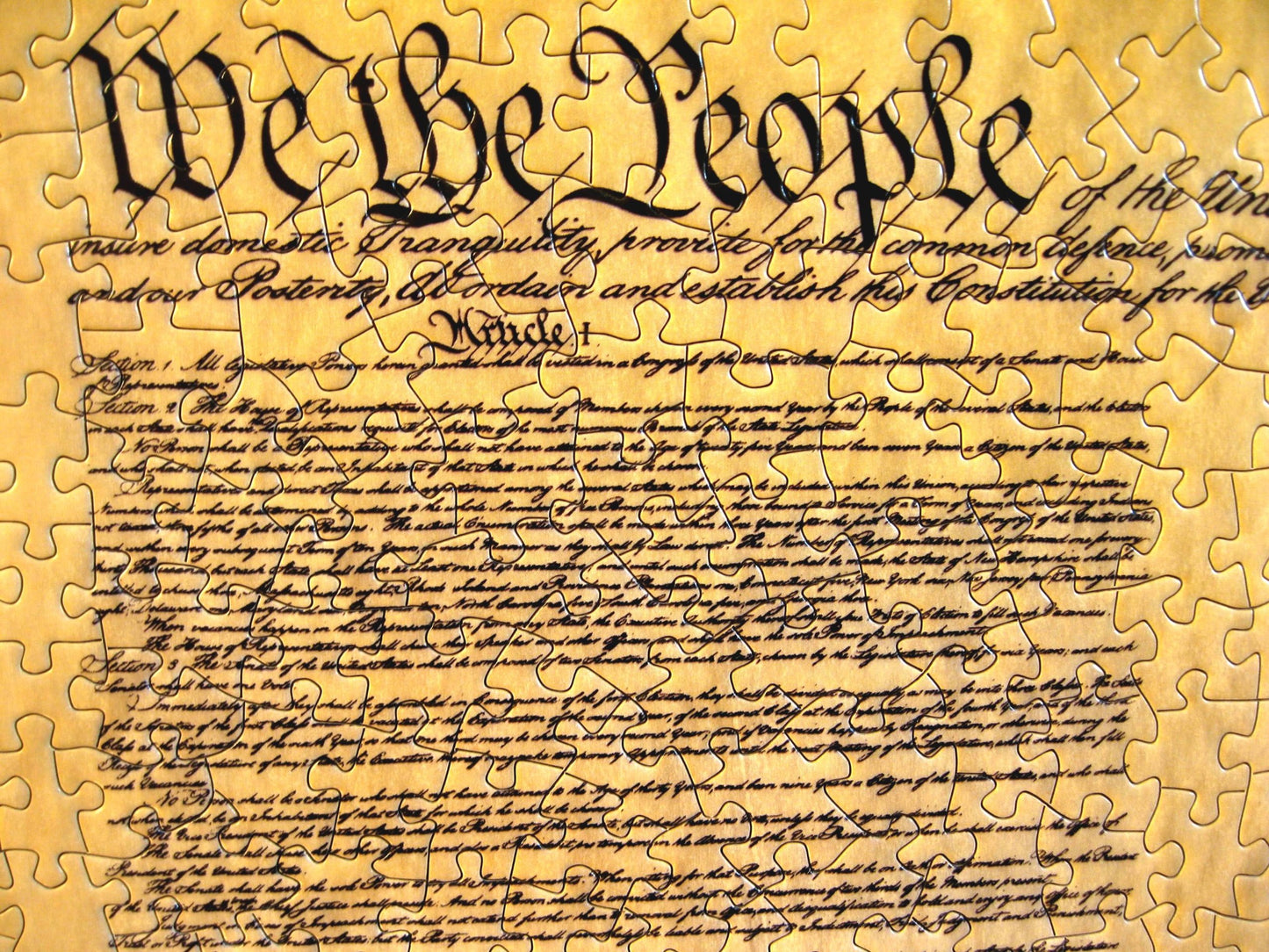 American Documents 750-Piece Jigsaw Puzzle - The Constitution of The United States - Durable Cardboard - Model 70131
