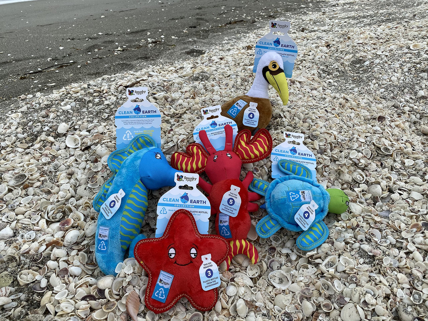 Spunky Pup Clean Earth Plush Starfish | Made From 100% Recycled Water Bottles | Small