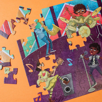 Upbounders Musical Crossroads Kids Puzzle | 72 Piece Jumbo Jigsaw Puzzles For Kids Boys Girls Ages 5-9 | Music Themed | Joyfully Diverse Multicultural