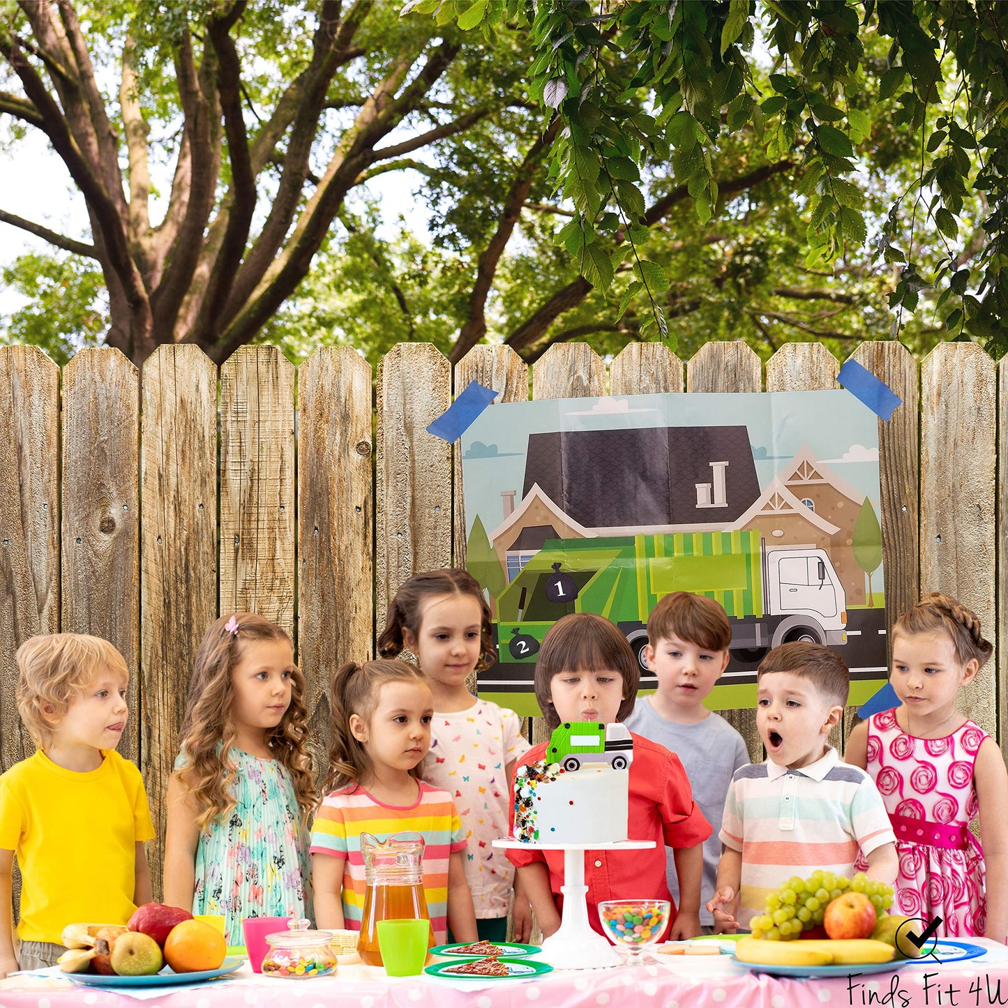 Finds Fit 4U Garbage Truck Party Game - Trash Truck Birthday Party Supplies -Fun for All Ages - Pin The Garbage on The Garbage T