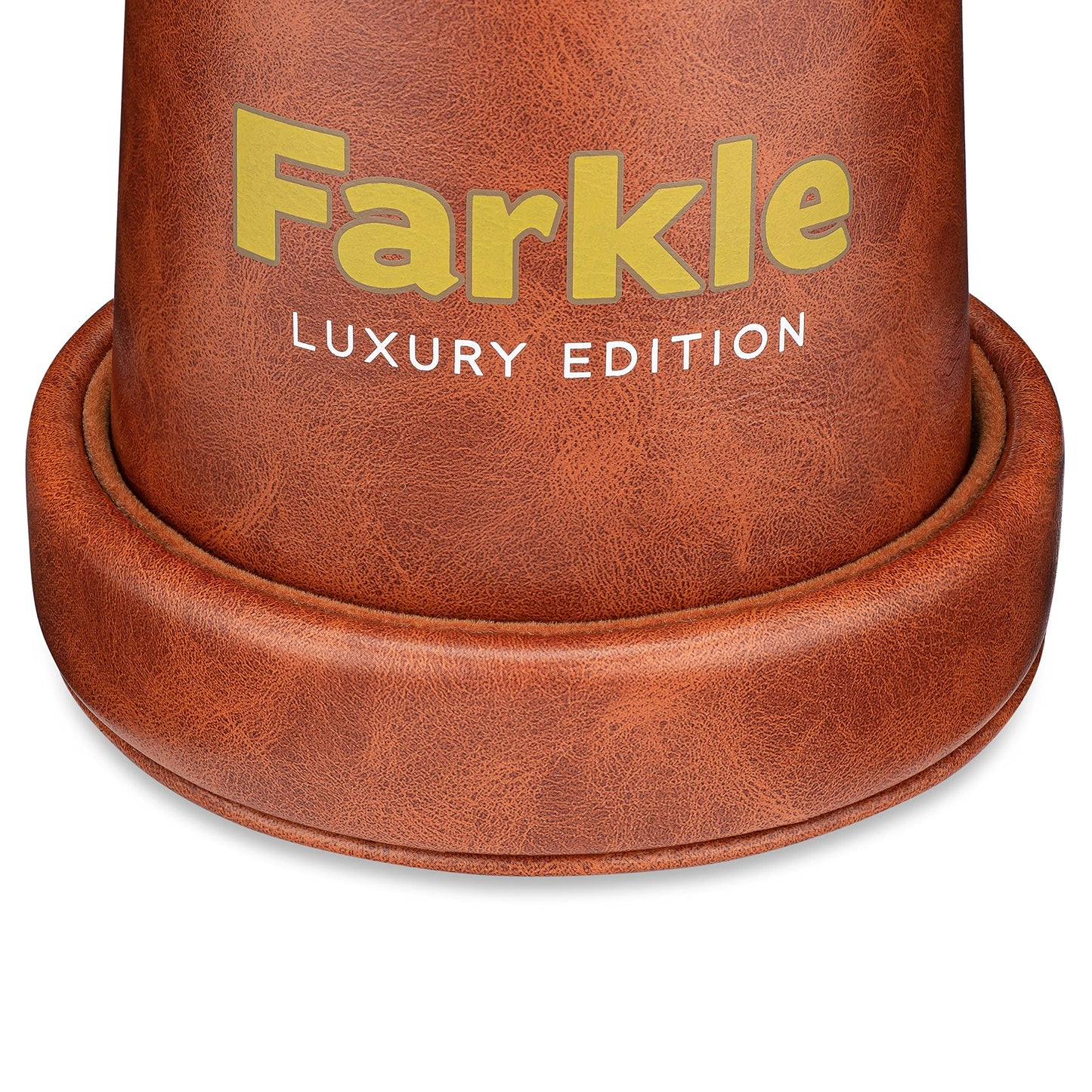 RNK Gaming Farkle Travel Luxury Edition Game - Brown PU Leather Dice Cup