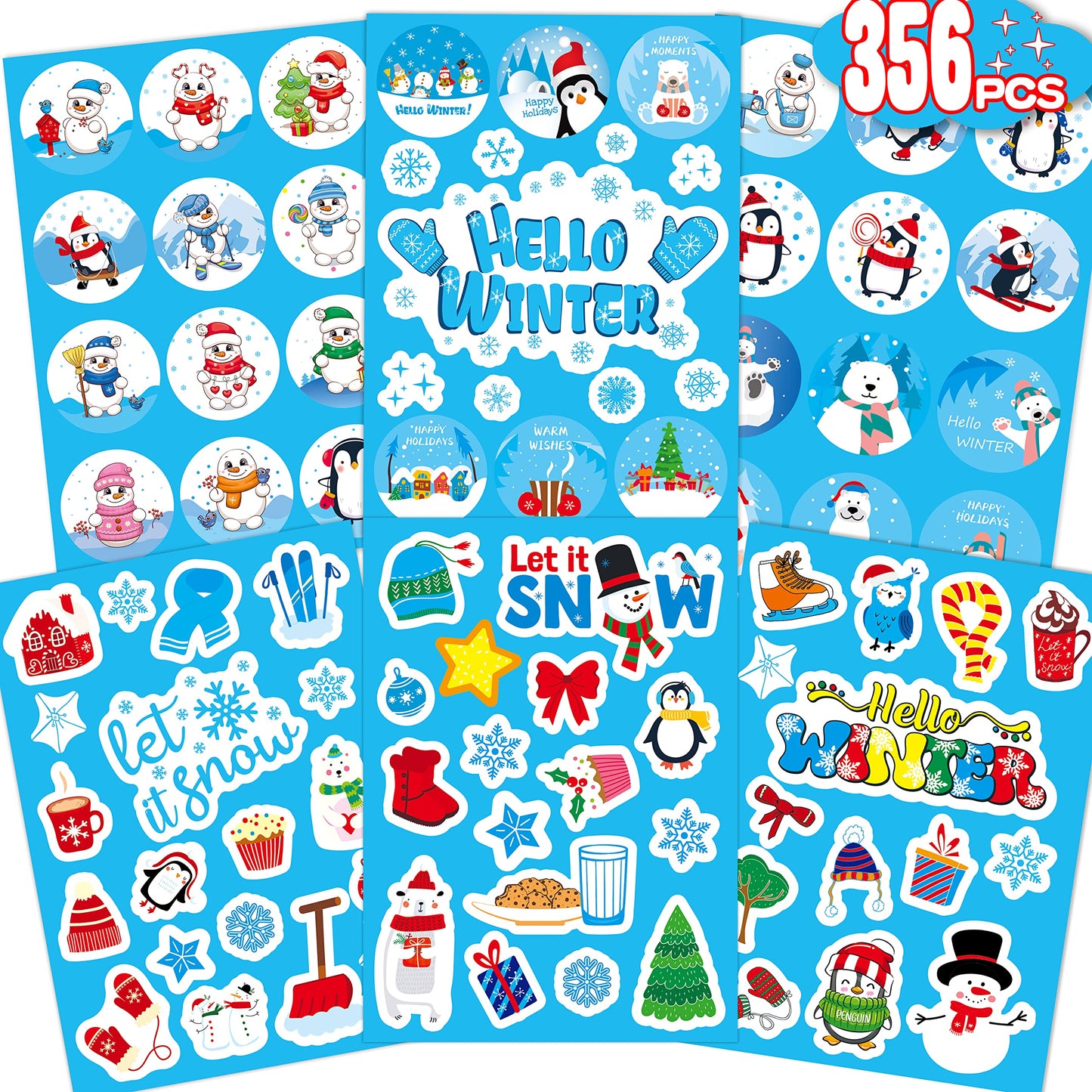 Miss Fantasy Winter Stickers For Kids Winter Holiday Snowflake Snowman Stickers Hello Winter Stickers For Envelopes Gifts Crafts Scrapbooking Winter Holiday Sticker Bulk For Teachers School Classroom