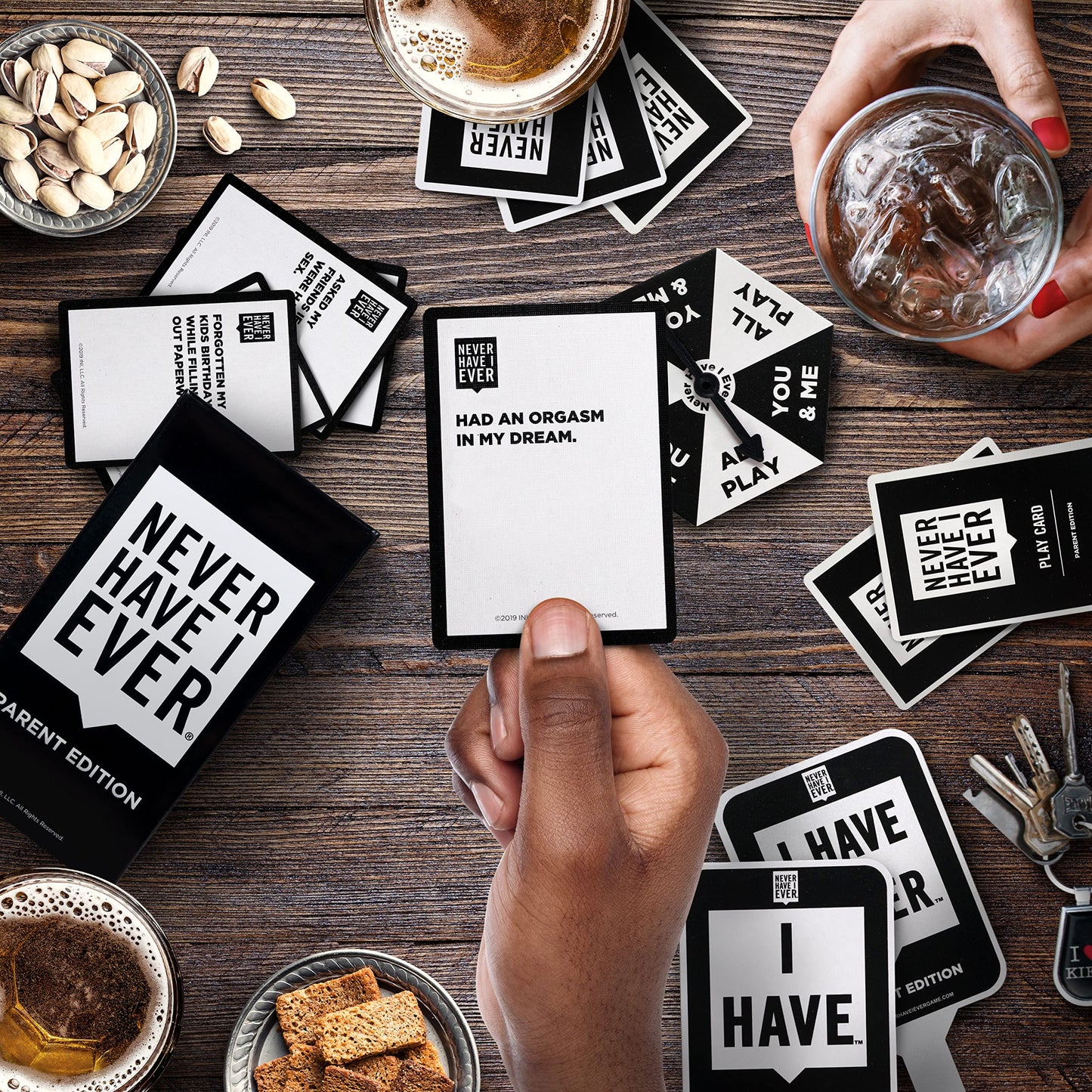 Never Have I Ever Card Game - Parent Edition, Fun Adult Party Game for Parents, Cardboard, Ages 17+