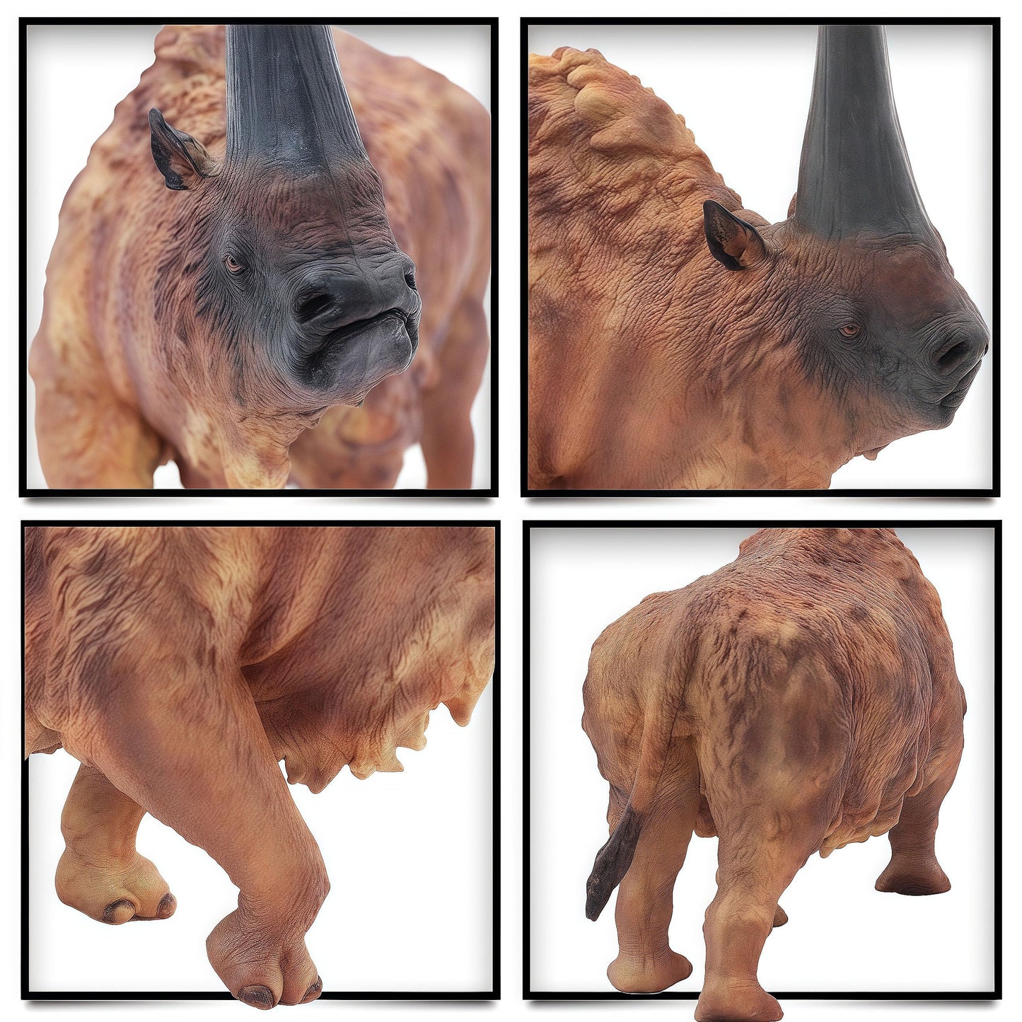 Gemini&Genius Ancient Rhino Action Figure Toy, Siberian Unicorn Rhinoceros Toy Figurine Wild Animal Toy, Elasmotherium Animal Toy, Gift, Collection, Display For Kids Collectors