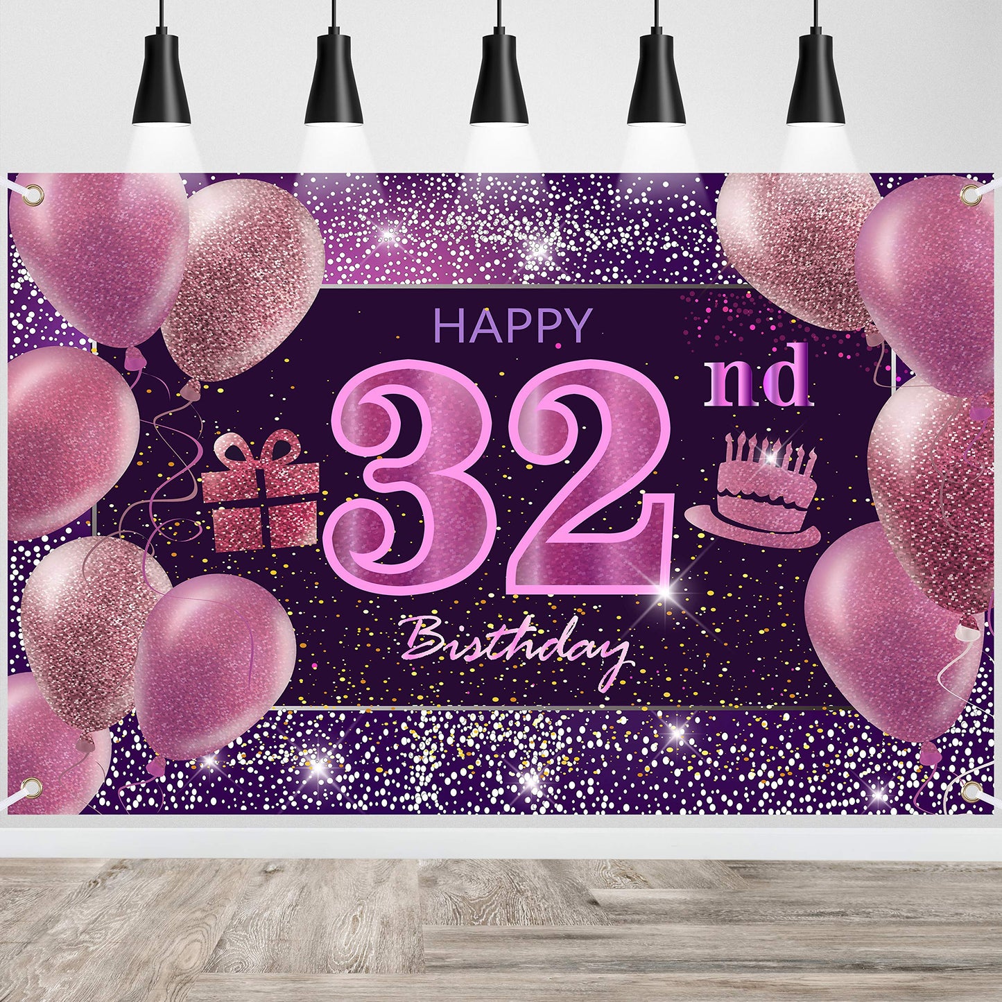 32Nd Birthday Decorations For Girls Imisi Happy Birthday Banner Pink Decorations For A Party Birthday Backdrop For Women