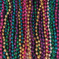 Mardi Gras Beads 33 inch 7mm, 12 Dozen, 144 Pieces, Turquoise Blue Necklaces with Doubloon