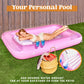 Sloosh XL Inflatable Tanning Pool Lounge Float  85 x 57 Extra Large Sun Tan Tub mature-themed Pool Floats Raft for Pool Sunbathing Suntan Blow up Pool Lounger Tanning Bed Floatie for mature-themeds  XL-Pink White