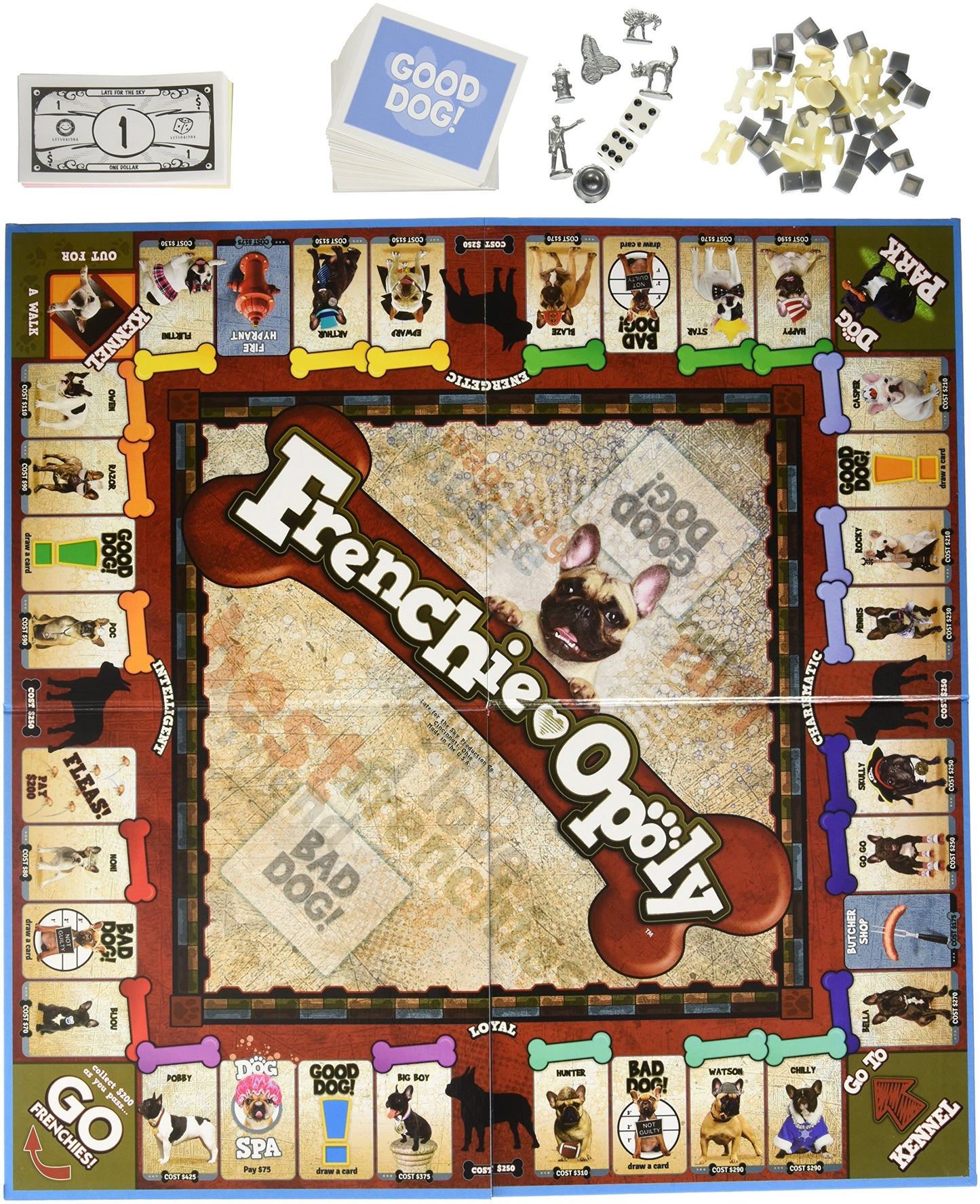 Late for the Sky Frenchie-Opoly Game - Wood, Brindle/White/Black - Model 5514880