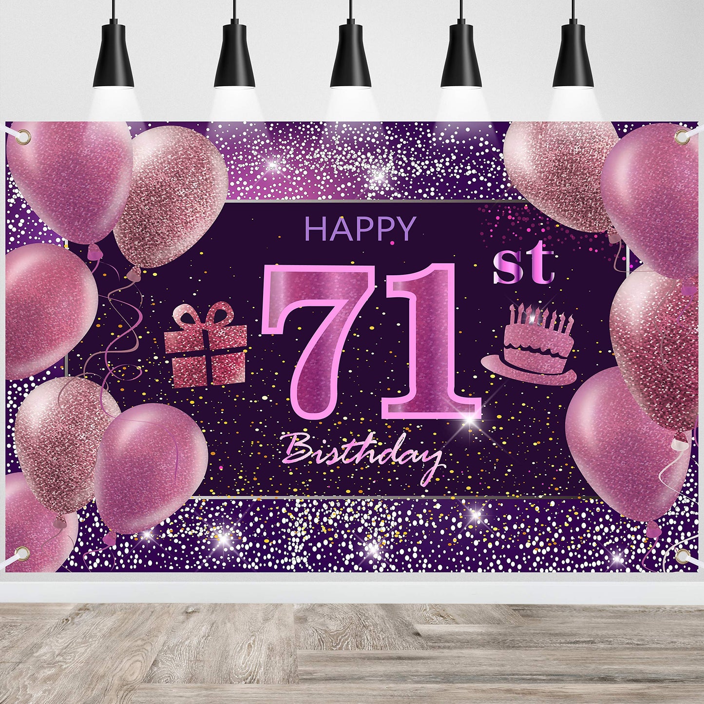 71St Birthday Decorations For Girls Imisi Happy Birthday Banner Pink Decorations For A Party Birthday Backdrop For Women