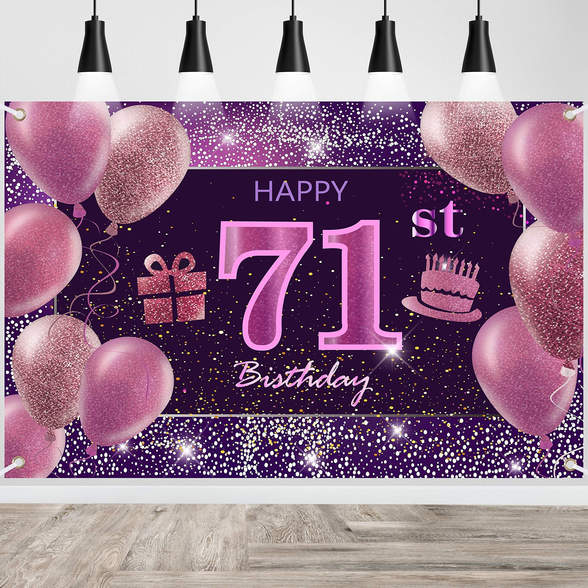 71St Birthday Decorations For Girls Imisi Happy Birthday Banner Pink Decorations For A Party Birthday Backdrop For Women
