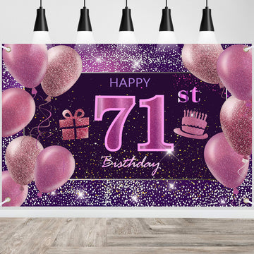 71St Birthday Decorations For Girls Imisi Happy Birthday Banner Pink Decorations For A Party Birthday Backdrop For Women