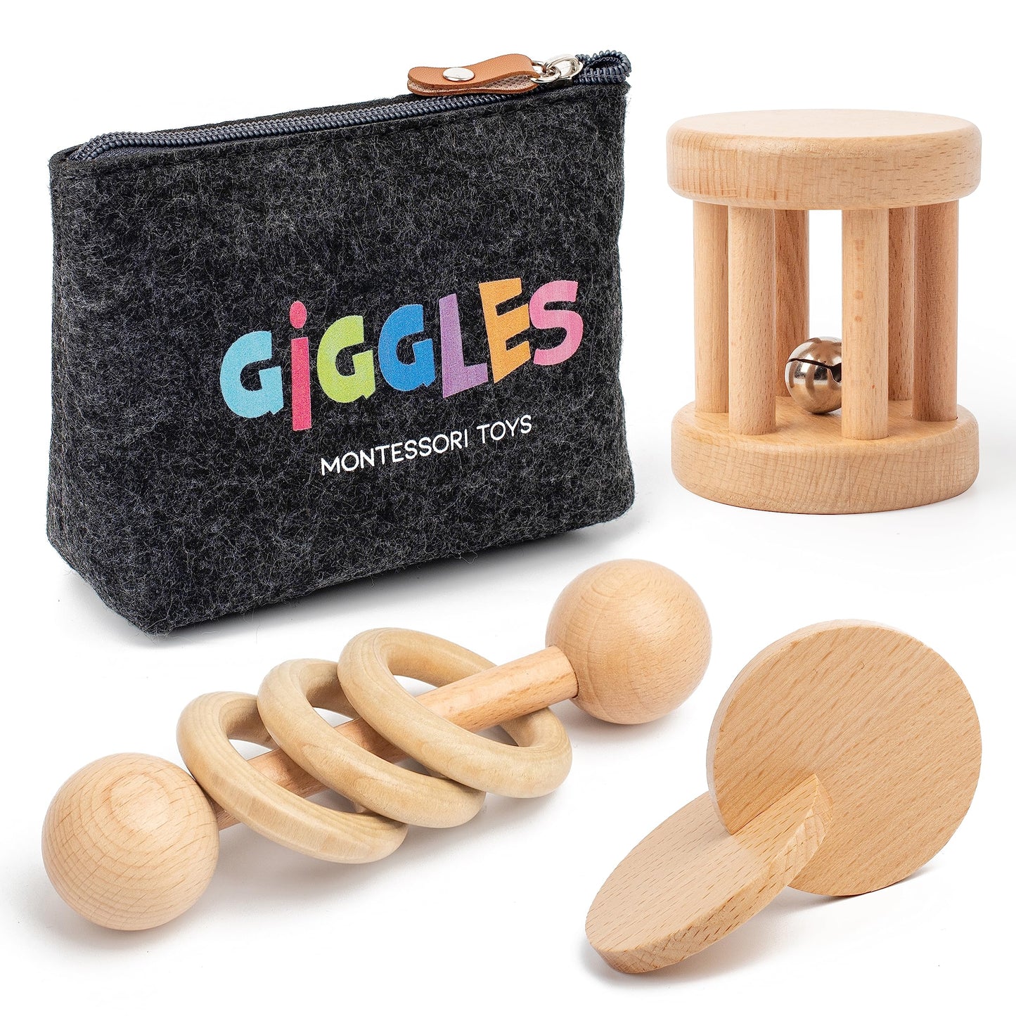Montessori Toys For Babies 0-6 Months And 6-12 Months - Eco-Friendly Wooden Baby Toy For Sensory Stimulation, Skill-Building, And Cognitive Growth - Best Montessori Baby Toys Parent (Natural)