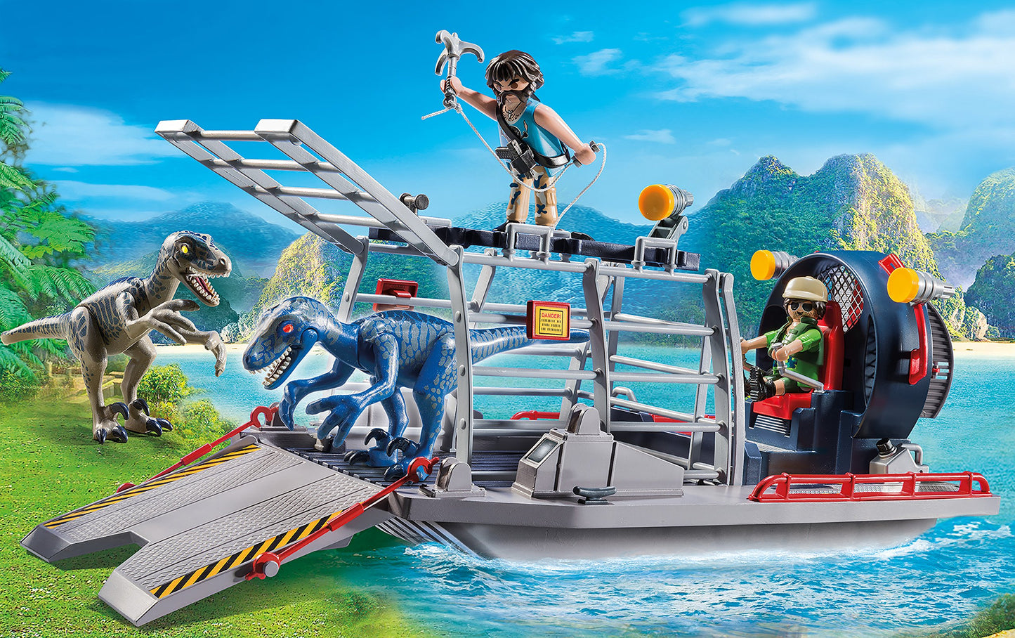 Playmobil Enemy Airboat Building Set 10741 - Multi Color, Plastic Material