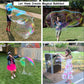 Bubbleventi Giant Bubble Kit | Made In Usa | Includes 1 Wooden Wand, A Tips And Tricks Booklet, And 1 Bubble Mix - Makes 4 Gallons Of Big Bubble Solution For Birthdays And Stem Fun