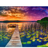 Puzzles for mature-themeds 1000 Pieces - Ideal Gift for Loved Ones  Gift-Ready Box  Letters on Back  8 Jigsaw Puzzle Saver Sheets & Full-Size Poster - Scenic Landscape Sunset with Dock & Lilies by GERJATO
