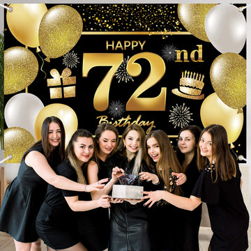 72Nd Happy Birthday Banner Birthday Decorations For Men Birthday Party Decorations Birthday Backdrop