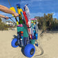 Rollx Beach Cart With Big Balloon Wheels For Sand, Foldable Storage Wagon With 13 Inch Beach Tires (Pump Included) (Seafoam)