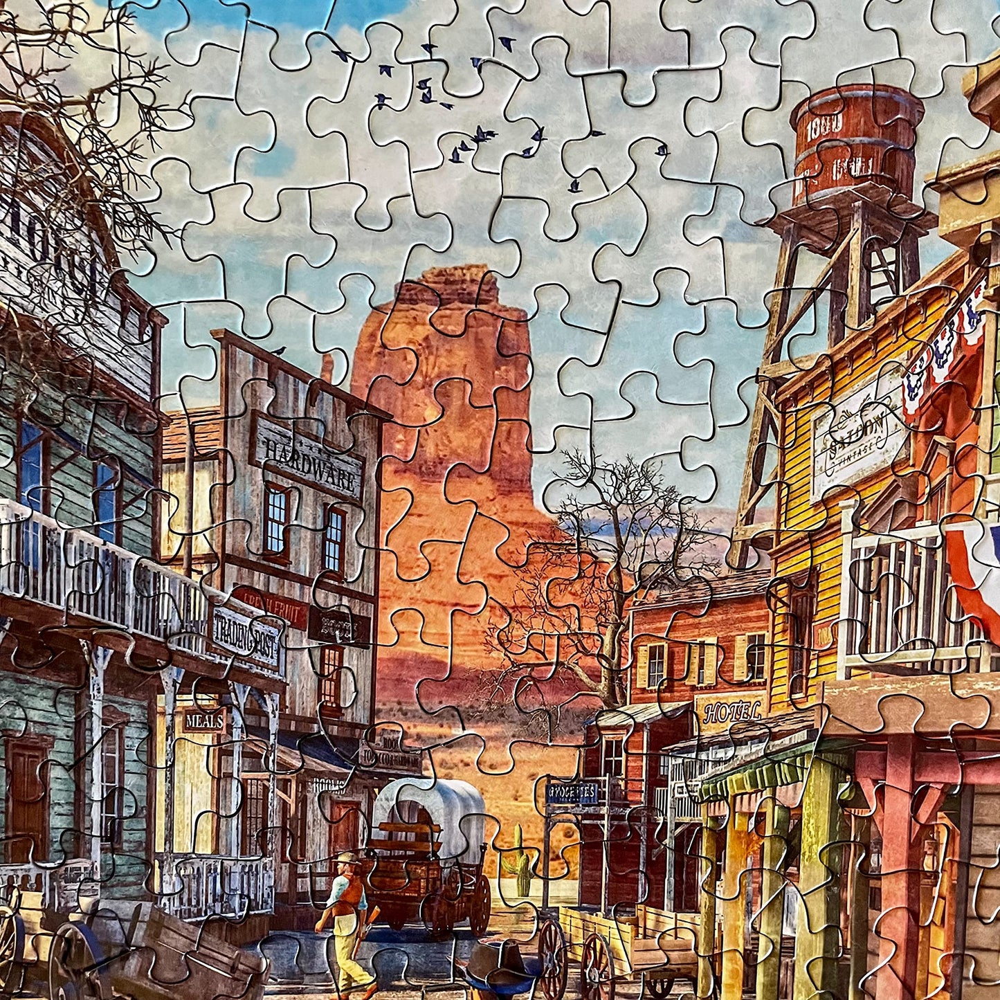 Springbok'S 500 Piece Jigsaw Puzzle Old Western Town - Made In Usa