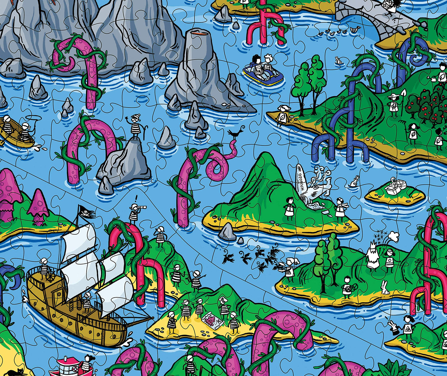 Magic Puzzle Company 1000-Piece Jigsaw Puzzle - The Happy Isles, 28 x 21" Paper Puzzle, Model BGZ111371