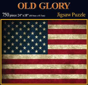 Americana Souvenirs and Gifts Rustic Old Glory Flag Puzzle - 750 Pieces, Plastic Material, Model 70199
