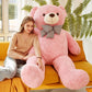 Ikasa Giant Teddy Bear Plush Toy Stuffed Animals (Pink, 59 Inches)