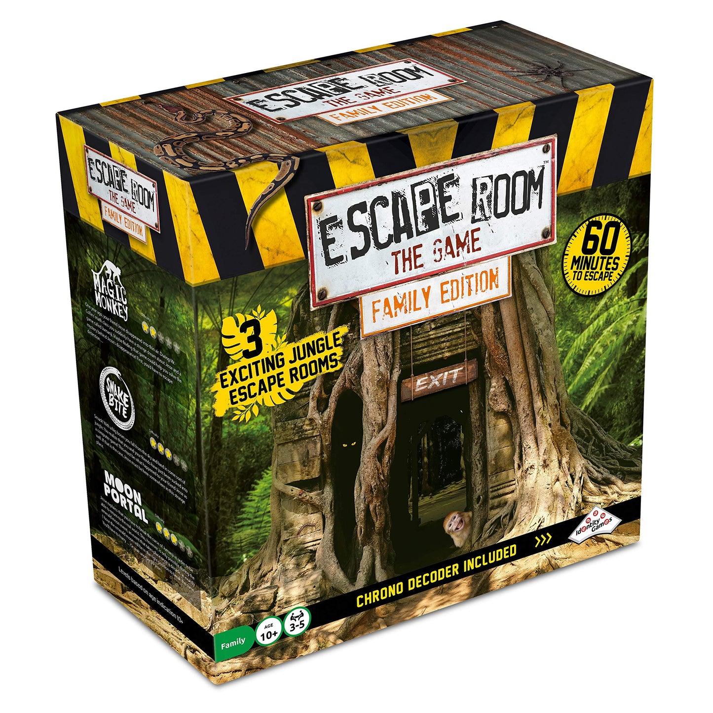 Identity Games Escape Room The Game - Family Edition, 3 Jungle Rooms, Cardstock, Multicolored, Model IDG 7118