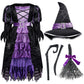 Spooktacular Creations Fairytale Witch Cute Witch Costume Deluxe Set With Broom For Girls (S 5-7)