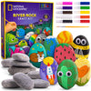 National Geographic Rock Painting Kit - Arts And Crafts Kit For Kids, Paint & Decorate 15 River Rocks With 10 Paint Colors & More Art Supplies, Outdoor Toys For Girls And Boys, Easter Basket Stuffers