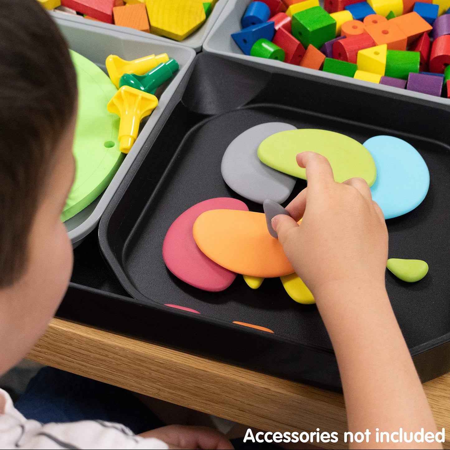 Edxeducation Fun2 Play Tray - Infinite Black - Mini Tuff Tray For Kids - Ages 18M+ - Portable Sensory Play For Toddlers