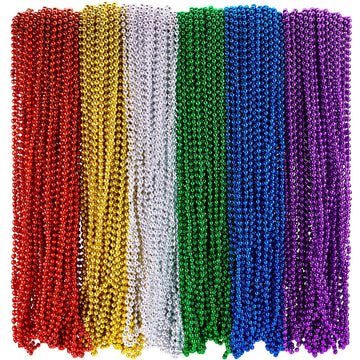 Henoyso 240 Pcs Mardi Gras Beads Necklaces Bulk 32'' 6Mm Pride Beads Necklace Rainbow Necklaces For Unisex Gay Pride Month Parad