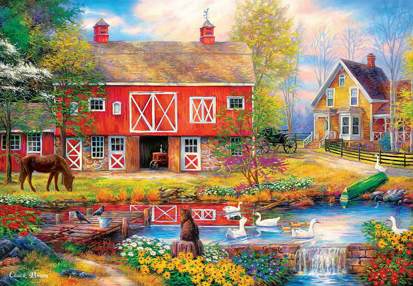 MasterPieces 2000 Piece Jigsaw Puzzle - Reflections on Country Living, 39"x27", Cardboard, Model 72047, Signature Series
