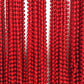 Dondor Enterprises Festive Metallic Beaded Necklaces (72 Pack, RED)