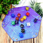 SIQUK 2 Pieces Mermaid Dice Tray PU Leather Dice Trays Portable Folding Hexagon Dice Roller Tray for Dice Games Like RPG, DND an