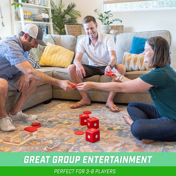 Gosports Left Right Middle Giant Dice Game - 3.5' For Indoor/Outdoor Play - Foam Or Wood Dice