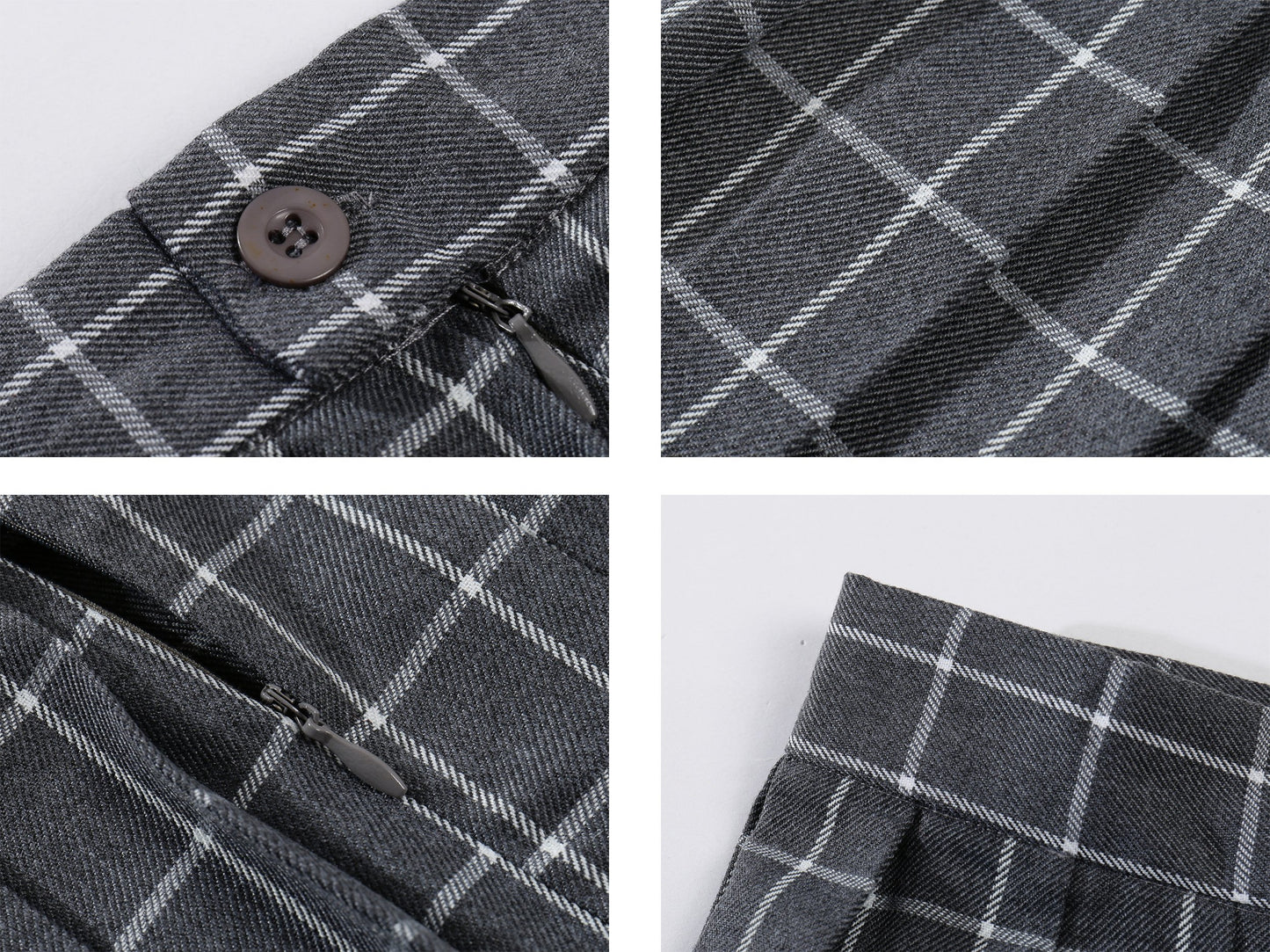 Womens Plaid Flared British High School Pleated Skirts (4Xl,Grey White)