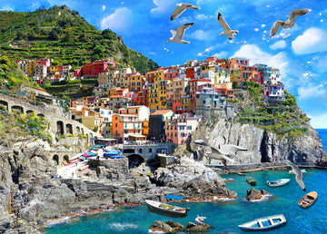 Ubeesize 1000 Piece Jigsaw Puzzles For Adults-Seaside Town, Jigsaw Puzzles 1000 Pieces And Up, Puzzle Game For Family Parent-Chi