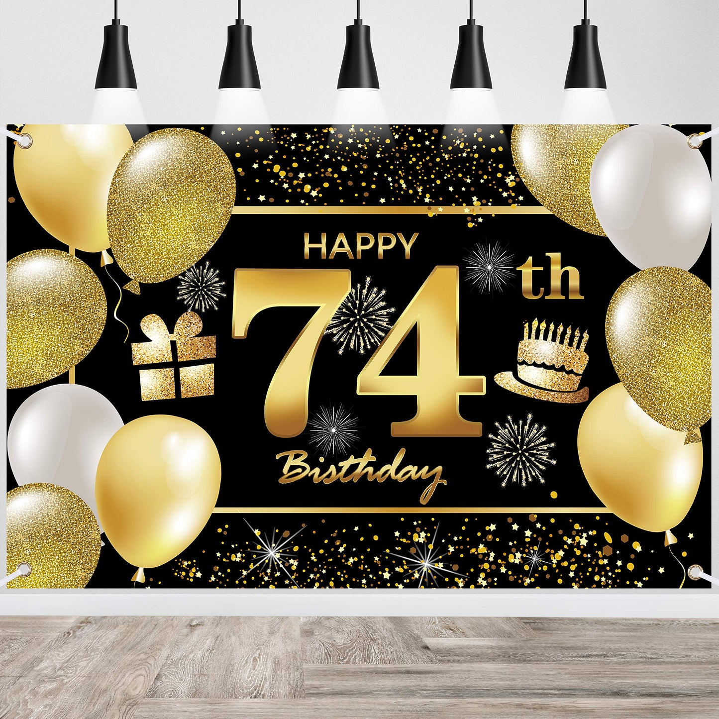 74Th Happy Birthday Banner Birthday Decorations For Men Birthday Party Decorations Birthday Backdrop