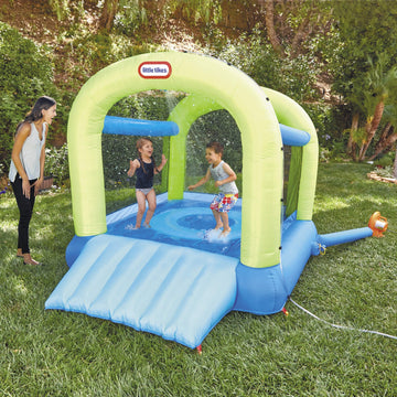 Little Tikes Splash N' Spray Indoor/Outdoor 2-In-1 Inflatable Bouncer, 108.00   L X 84.00   W X 82.25   H