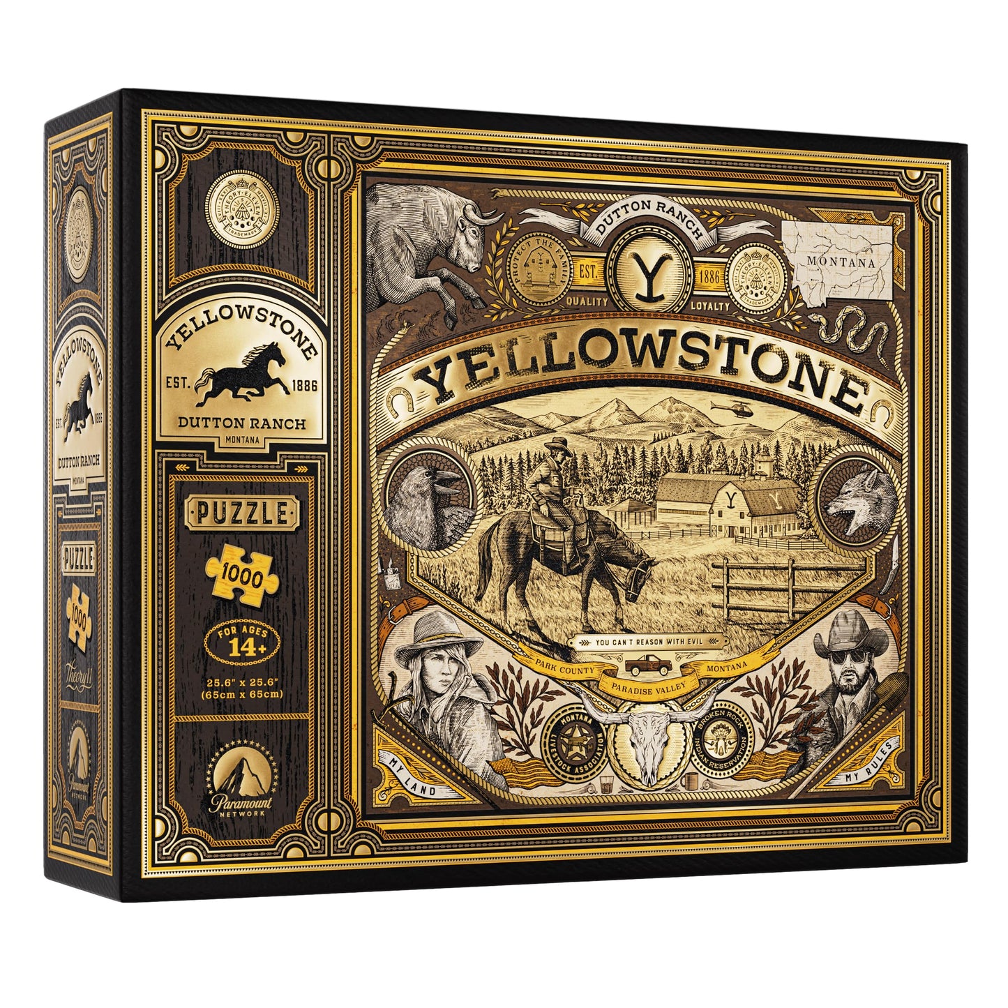 theory11 Yellowstone Jigsaw Puzzle - 1 000 Piece Jigsaw Puzzle - Officially Licensed Yellowstone Merchandise & Collectibles - Precision Fit and enhanced Quality - Intermediate