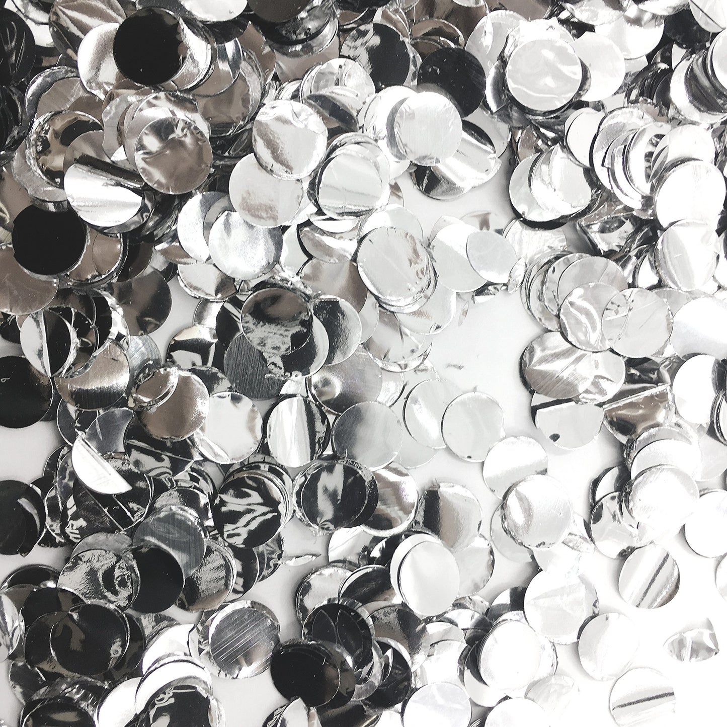 Sparkle Silver Metallic Foil Round Confetti Circle Dots Graduation Wedding Table Scatter Centerpieces Baby Shower Birthday Party