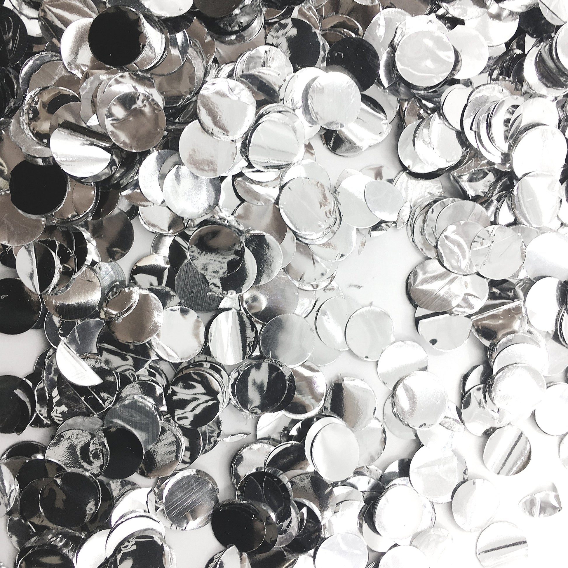 Sparkle Silver Metallic Foil Round Confetti Circle Dots Graduation Wedding Table Scatter Centerpieces Baby Shower Birthday Party