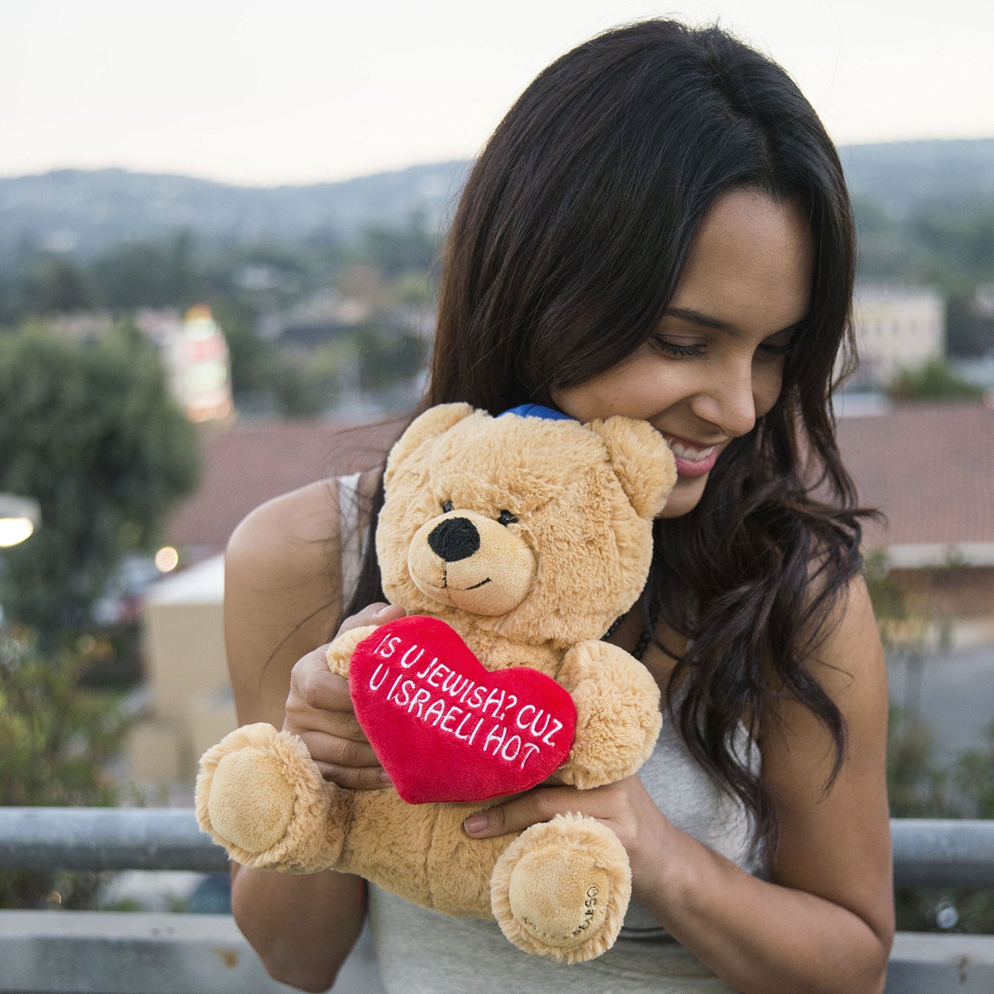 Hollabears 10' Is U Jewish? Cuz U Israeli Hot Teddy Bear Hanukkah Funny Plush Gift