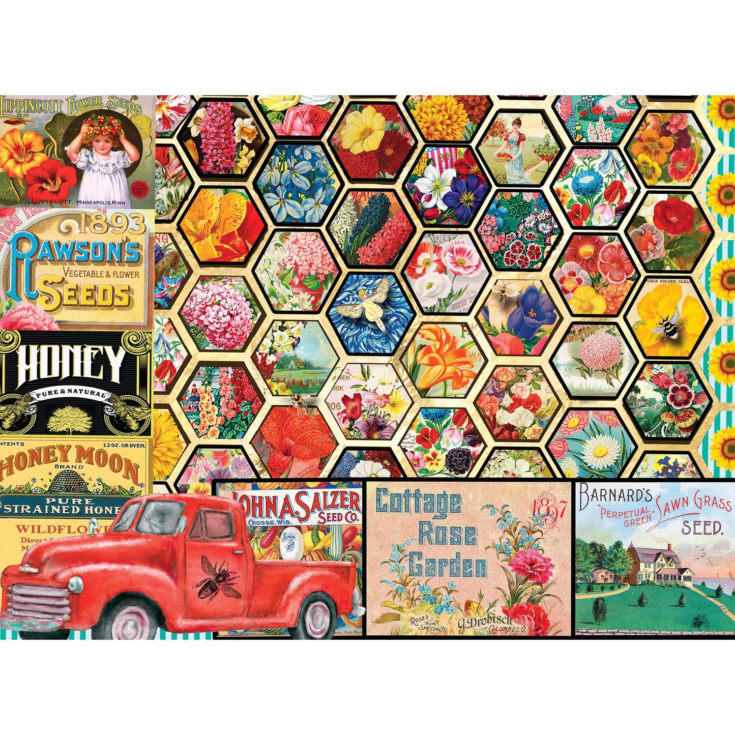 Roseart - Kodak Premium - Honeycomb Flowers And Seeds - 1000 Piece Jigsaw Puzzle For Adults