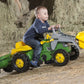 Rolly Toys John Deere Pedal Tractor With Working Front Loader And Detachable Trailer, Youth Ages 3+
