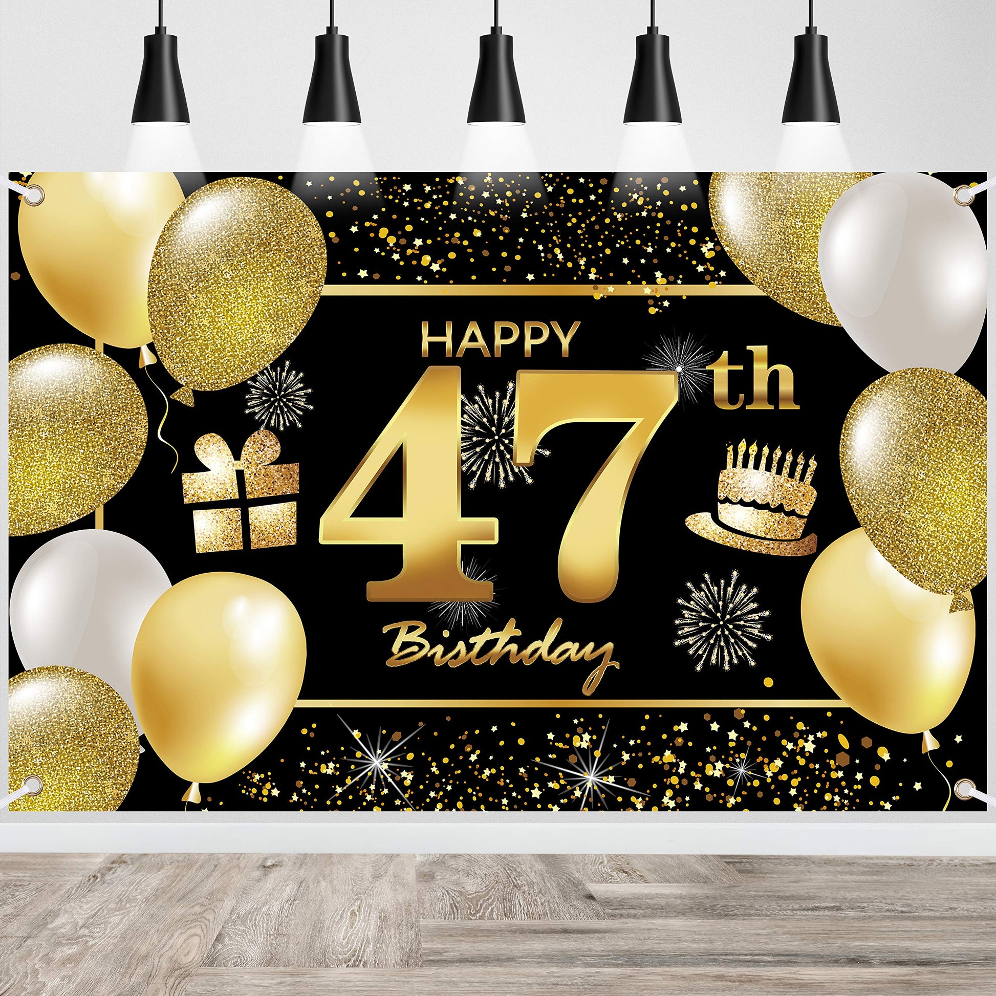47Th Happy Birthday Banner Birthday Decorations For Men Birthday Party Decorations Birthday Backdrop
